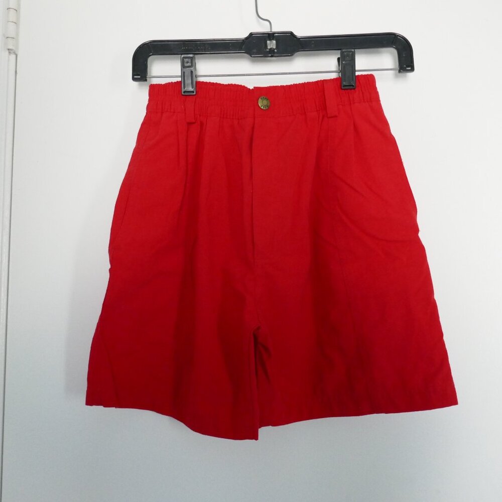 vintage 90s boys Body Ragz red zip front elastic waistshorts pockets size M